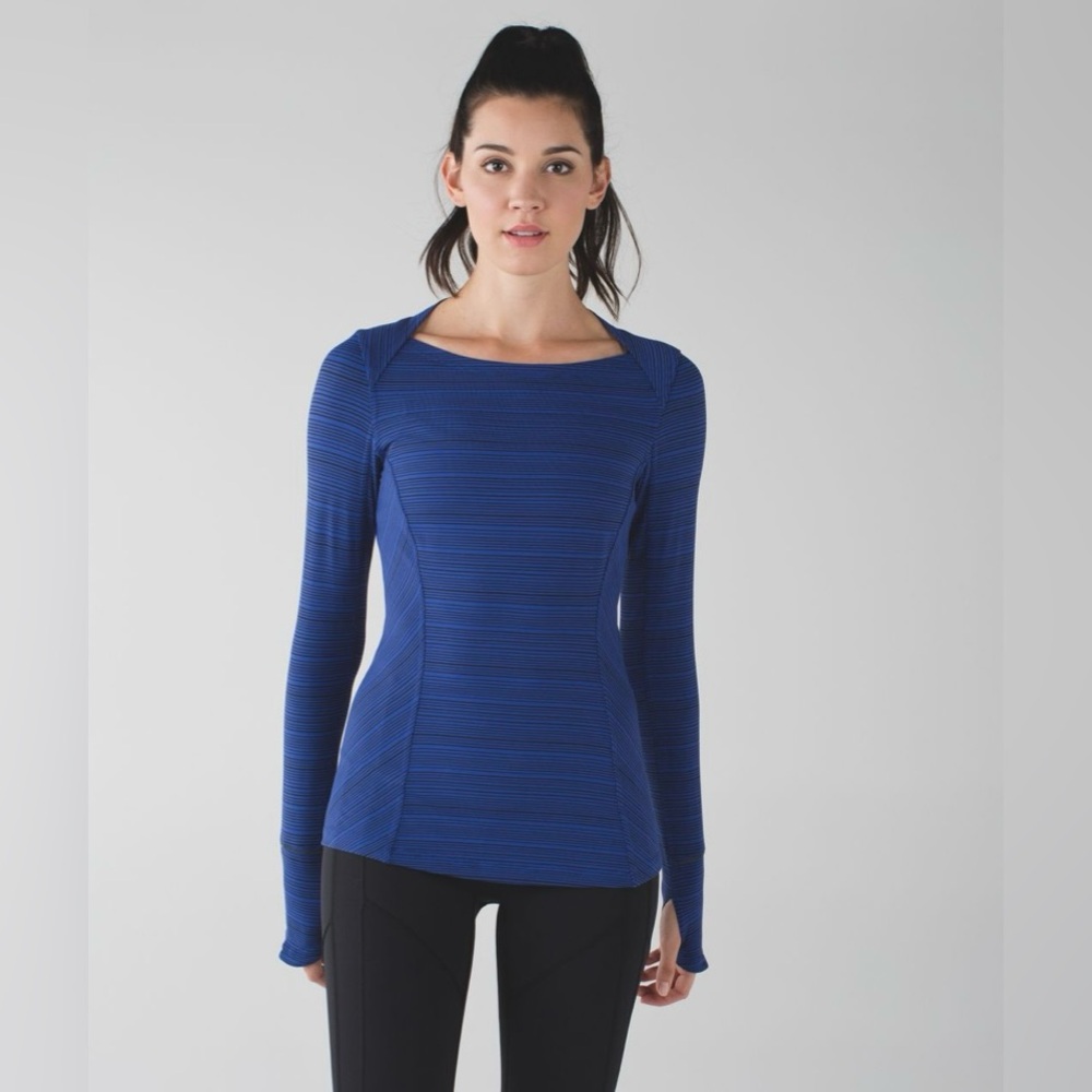 Lululemon Kanto Catch Me Now Long Sleeve Top Blue size 6 small running pullover